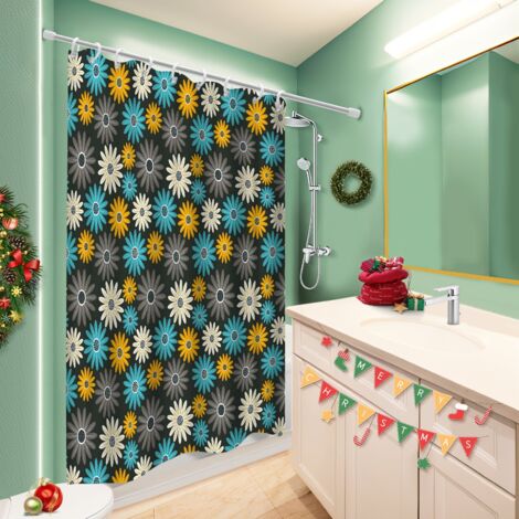 Rideau douche imperméable polyester 180x180 avec œillets housse de baignoire pour mobi