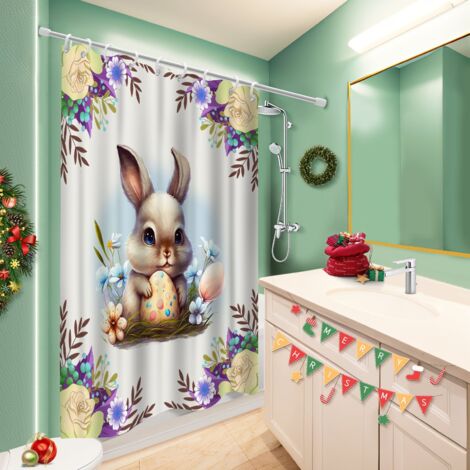 Rideau douche imperméable polyester 180x180 avec œillets voile de douche pour préparer la maison avant l’arrivée d’invités