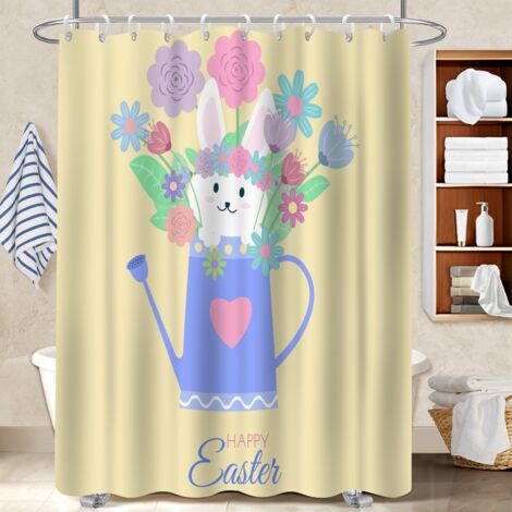 Rideau douche imperméable polyester 180x180 bordure lestée bâche polyester douche pour mur irrégulier