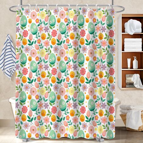 Rideau douche imperméable polyester 180x180 bordure lestée cache baignoire pour optimiser un petit espace