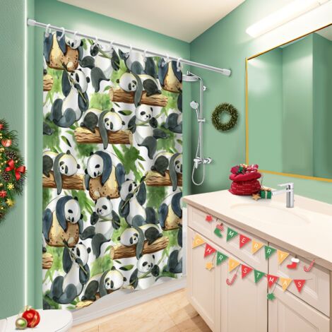 Rideau douche imperméable polyester 180x180 bordure lestée rideau étanche pour salle de bain avec baignoire