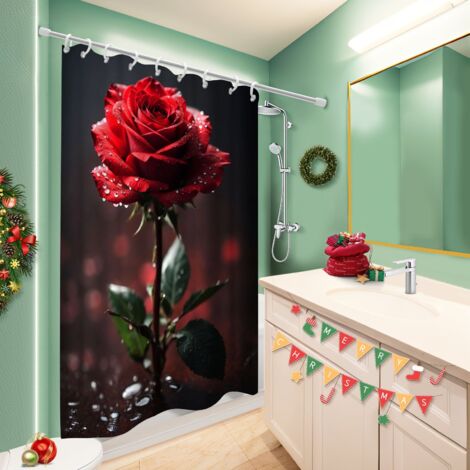 Rideau douche imperméable polyester 180x180 déco d‘intérieur bâche de douche pour salle de bain