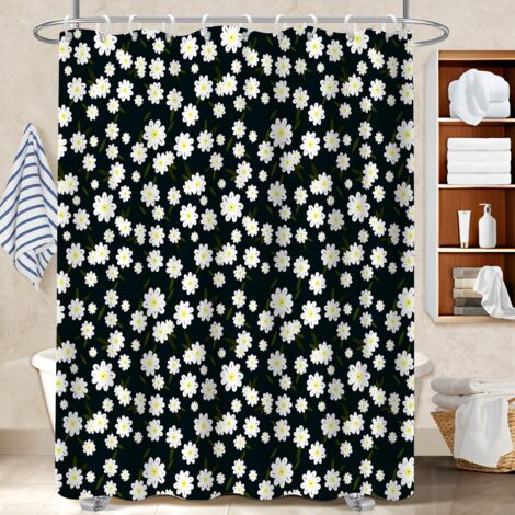 Rideau douche imperméable polyester 180x180 design bâche de douche pour avec accessoires assortis