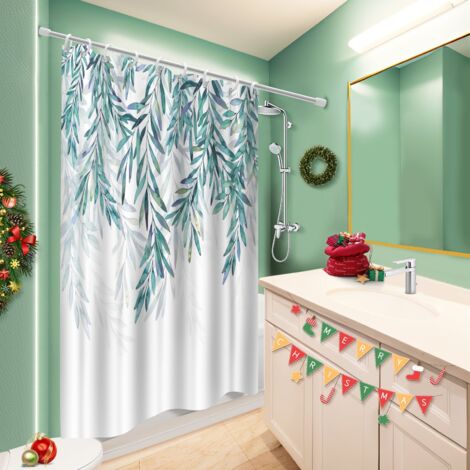 Rideau douche imperméable polyester 180x180 Élégant polyester pour salle de bain pour baignoire d’angle