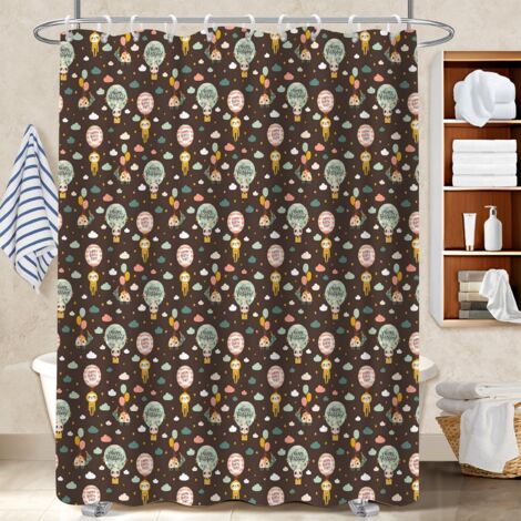 Rideau douche imperméable polyester 180x180 Élégant rideau séchage rapide pour baignoire d’angle