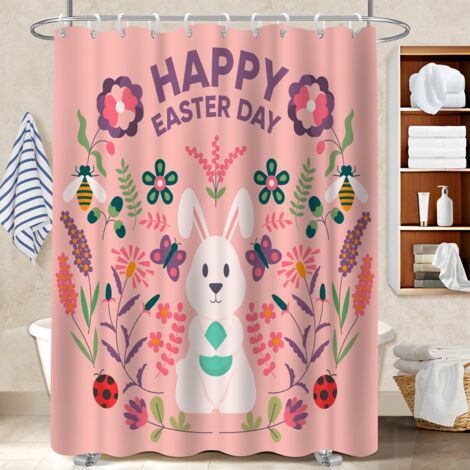 Rideau douche imperméable polyester 180x180 Évasion bâche de douche pour une ambiance tropicale et dépaysante
