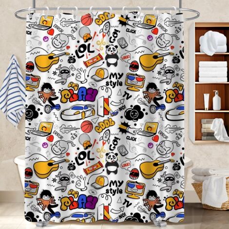Rideau douche imperméable polyester 180x180 fluide bâche polyester douche pour rafraîchir sa salle de bain