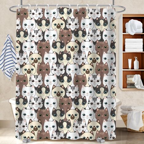 Rideau douche imperméable polyester 180x180 moderne bâche de douche pour un relooking rapide de sa salle de bain