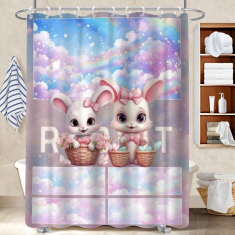 Rideau douche imperméable polyester 180x180 montage sans perçage housse de baignoire pour salle de bain avec douche à l’italienne