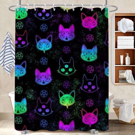 Rideau douche imperméable polyester 180x180 robuste bâche de douche pour baignoire d’angle