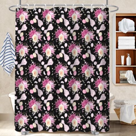 Rideau douche imperméable polyester 180x180 robuste séparation douche pour adapté aux animaux domestiques