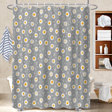 Rideau douche imperméable polyester 180x180 stylé protection douche pour baignoire d’angle