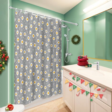 Rideau douche imperméable polyester 180x180 stylé protection douche pour baignoire d’angle