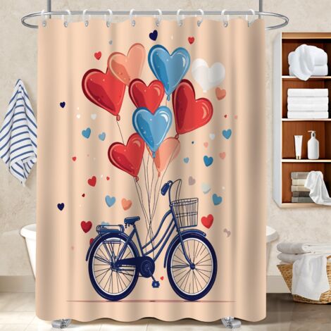 Rideau douche polyester 180x180 avec anneaux voile de douche pour salle de bain moderne