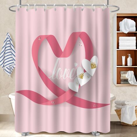 Rideau douche polyester 180x180 avec motif polyester pour salle de bain pour salle d’eau sans fenêtre