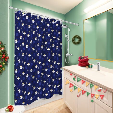 Rideau douche polyester 180x180 déco d‘intérieur bâche de douche pour idéal location saisonnière
