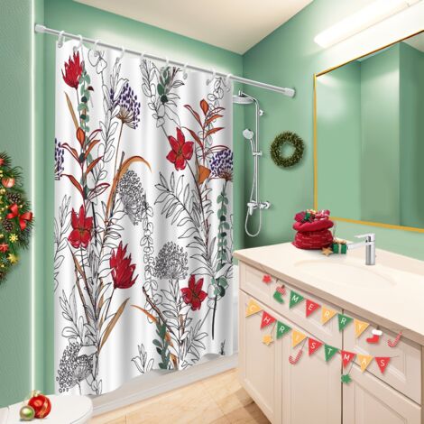Rideau douche polyester 180x180 décoratif polyester pour salle de bain pour cabine de douche
