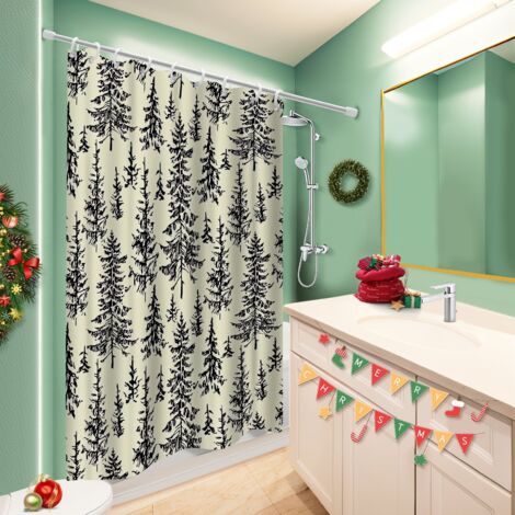 Rideau douche polyester 180x180 Élégant rideau étanche pour cacher un carrelage un peu vieillot