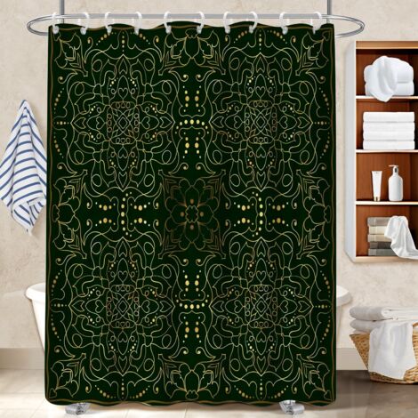 Rideau douche polyester 180x180 imperméable rideau étanche pour baignoire d’angle