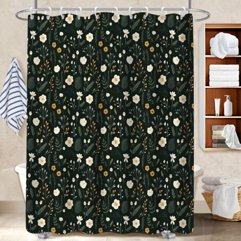Rideau douche polyester 180x180 montage sans perçage cache baignoire pour appartement