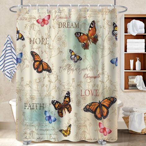 Rideau douche polyester 180x180 original polyester pour salle de bain pour protéger le sol des éclaboussures efficacement