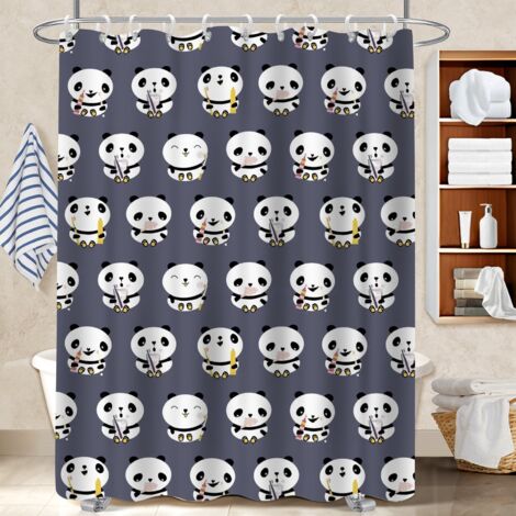 Rideau douche polyester 180x180 poids aux ourlets protection douche pour une ambiance tropicale et dépaysante