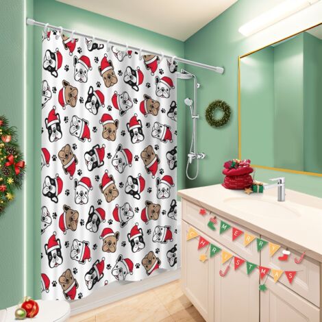 Rideau douche polyester 180x180 poids aux ourlets rideau séchage rapide pour cabine de douche