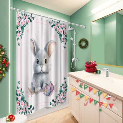 Rideau douche polyester 180x180 poids aux ourlets rideau séchage rapide pour éviter les moisissures dans une pièce humide