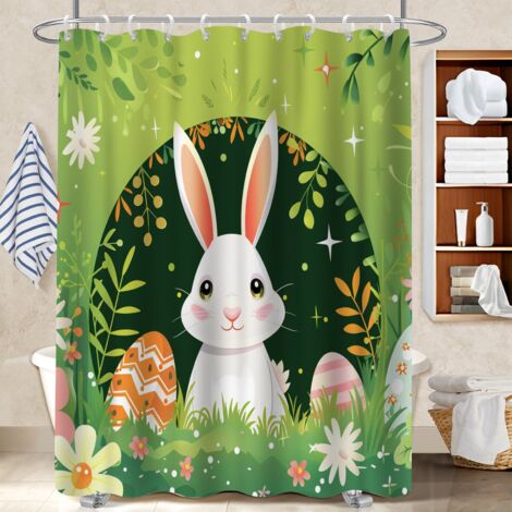 Rideau douche polyester 180x180 poids lesté bâche polyester douche pour adapté aux animaux domestiques