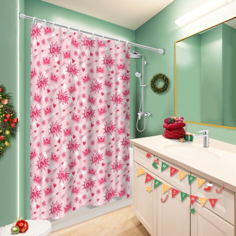 Rideau douche polyester 180x180 poids lesté rideau séchage rapide pour maison secondaire