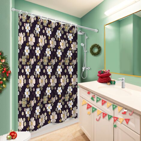 Rideau douche polyester 180x180 poids lesté rideau séchage rapide pour votre chalet à la montagne