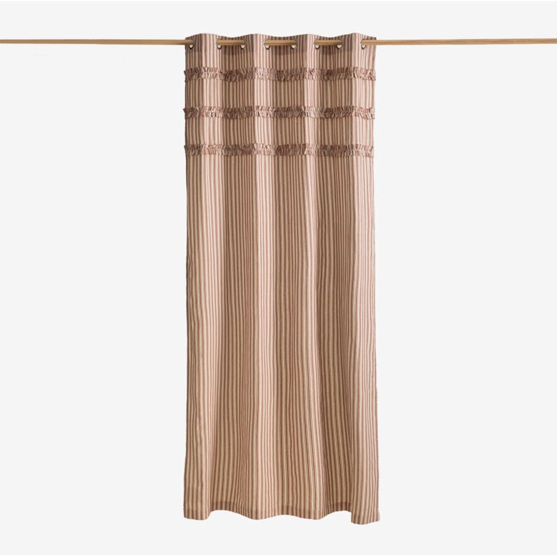 Sklum - Rideau en coton (140x260 cm) Mogrena Cèdre rouge