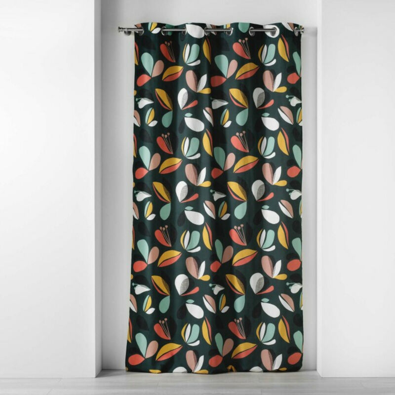 Rideau en coton imprimé 140 x 240 cm Panaflore vert