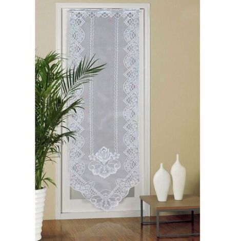 Rideau en dentelle 60cm x 180cm – Semi-transparent avec motifs floraux – Installation facile avec passe-tringle – Lavable en machine