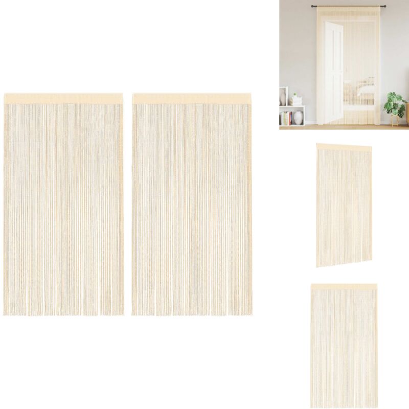 Vidaxl - Rideau en fils 2 pcs 100 x 250 cm Crème - Rideaux - Décoration Intérieure - Rideaux Créme - Rideaux En Fil - Rideaux Facile à Installer