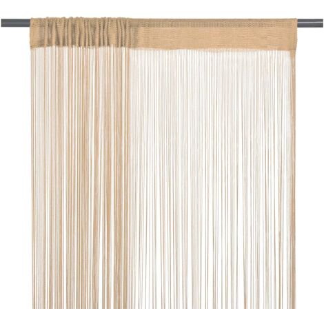 Rideau En Fils 2 Pcs 140 X 250 Cm Beige 132405