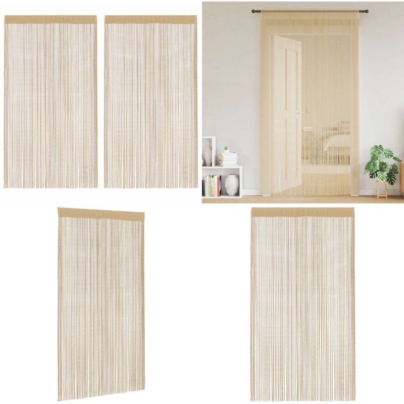Vidaxl - Rideau en fils 2 pcs 140 x 250 cm Beige - Rideaux - Décoration Intérieure - Rideaux En Fils - Rideaux Beige - Rideaux Salon - Home & Living