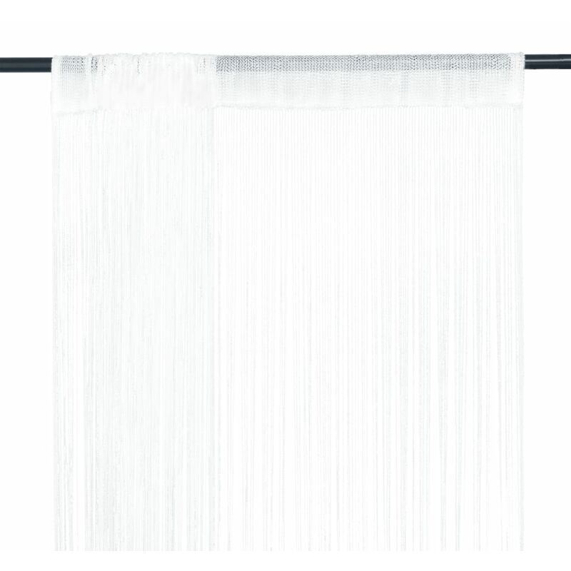 Rideau en fils 2 pcs 140 x 250 cm Blanc