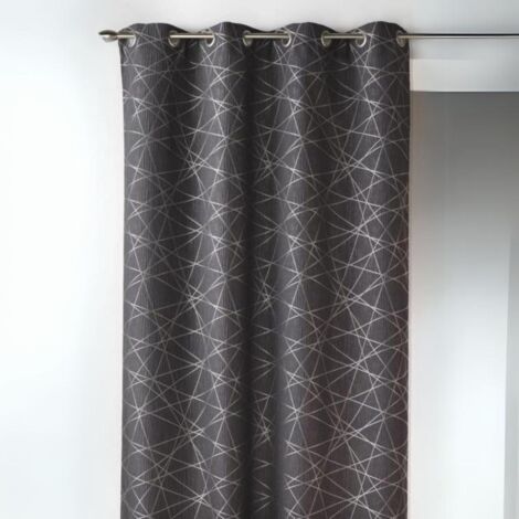 Rideau en Jacquard à Imprimés Design Gris clair 140x260 cm