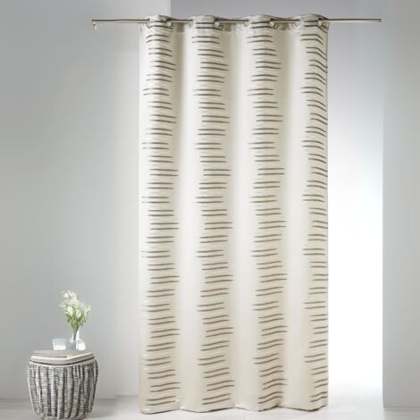 Rideau en jacquard à vagues fantaisies Beige 140x260 cm