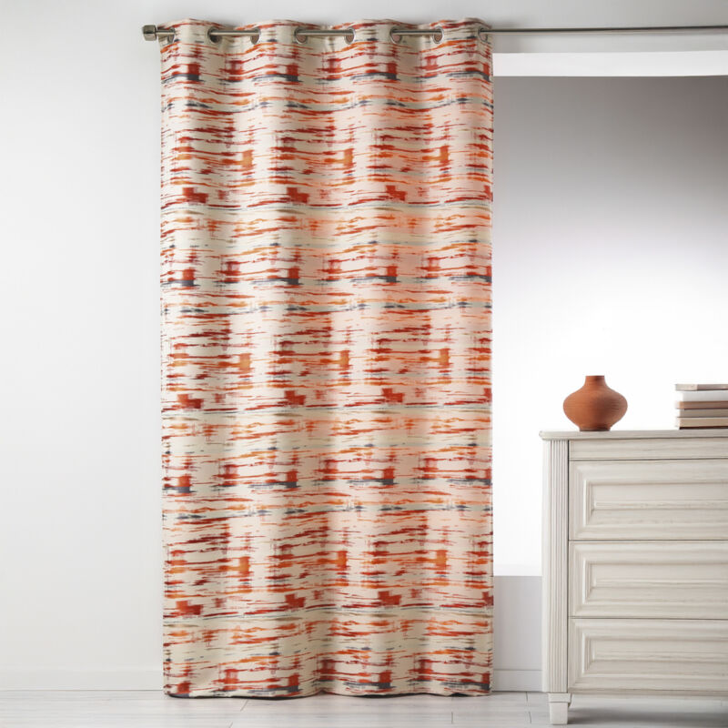 Rideau en Jacquard Bariolé Brique 140x260 cm