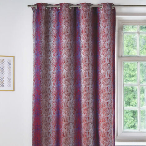 Rideau en Jacquard Ethnique Violet parme 140x260 cm