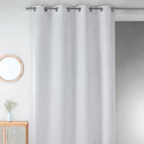 Rideau en jacquard fantaisie Blanc 135x260 cm