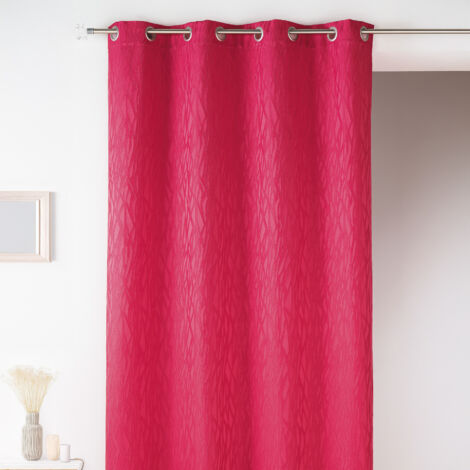 Rideau en jacquard fantaisie Fuchsia 135x260 cm