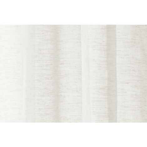Rideau en lin semi-transparent blanc, 140x245 cm, passants invisibles, polyester et lin