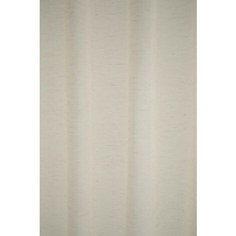 Rideau en lin semi-transparent crème, 140x245 cm, passants invisibles, polyester et lin