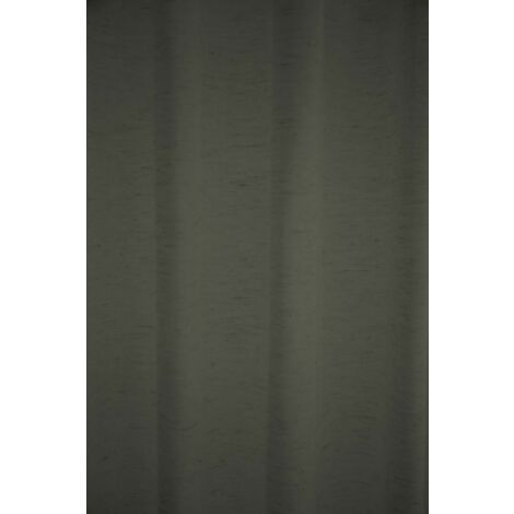 Rideau en lin semi-transparent gris foncé, 140x245 cm, passants invisibles, polyester et lin