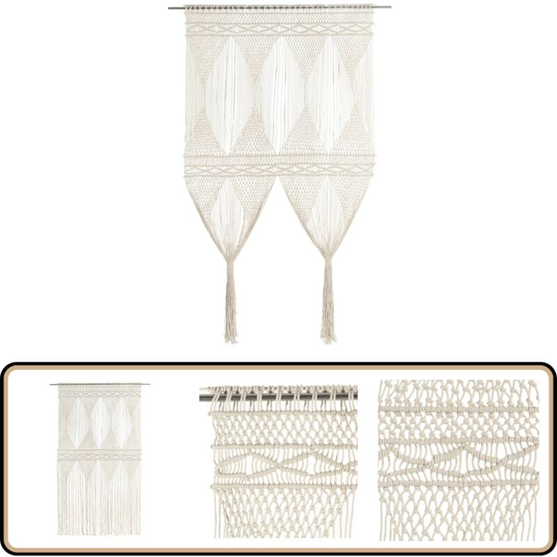 Vidaxl - Rideau en macramé 140x240 cm Coton - Rideau Macramé - Rideau Décoration - Rideau Coton - Rideau Salon - Rideau Chambre