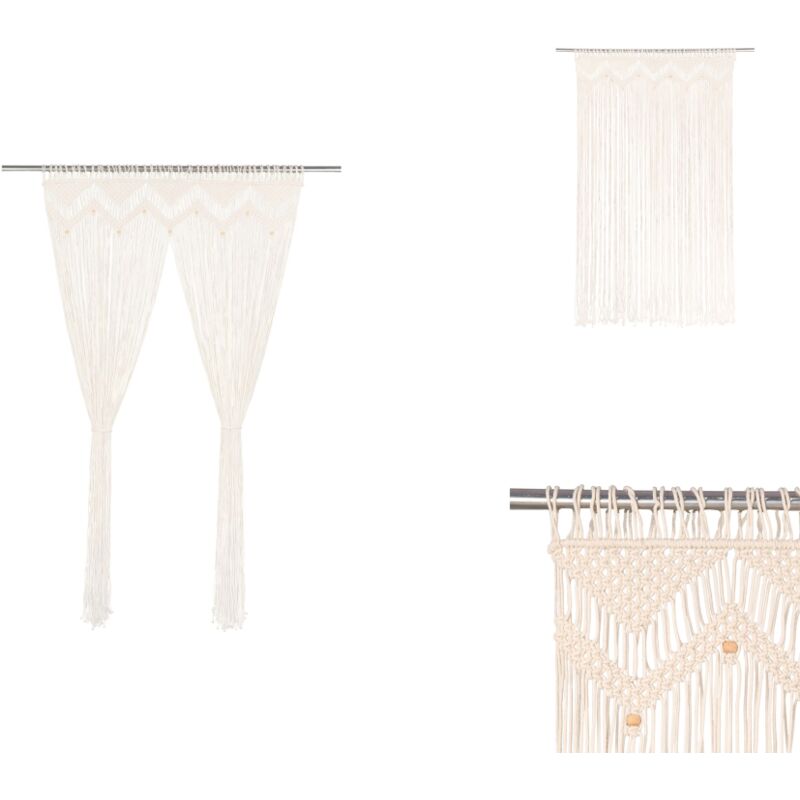 Vidaxl - Rideau en macramé 140x240 cm Coton - Rideau Macramé - Rideau Décoration - Rideau Coton - Rideau Salon - Rideau Chambre
