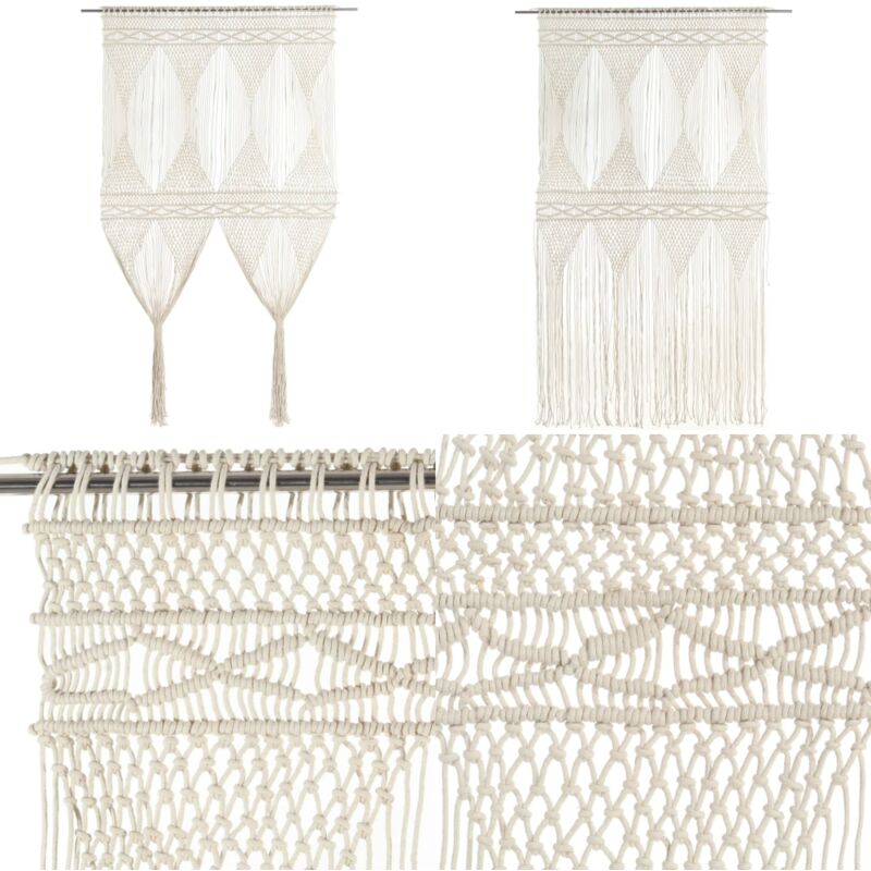 Vidaxl - Rideau en macramé 140x240 cm Coton - Rideau Macramé - Rideau Décoration - Rideau Coton - Rideau Salon - Rideau Chambre - Home & Living